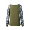 Camo Print Sweatshirt Long Sleeve Olive