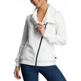 Plus Size Solid Sweatshirt With Pocket White