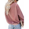 Plain Fuzzy Sweatshirt Drop Shoulder Pink