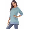 Contrast Long Sleeve Sweatshirt Turquoise