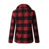 Zipper High Collar Long Sleeve Plaid Fuzzy Sweatshirt Red