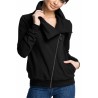 Plus Size Asymmetrical Zip Sweatshirt Black
