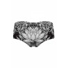 Trendy Floral Print Elastic Waist Underwear Shorts Black