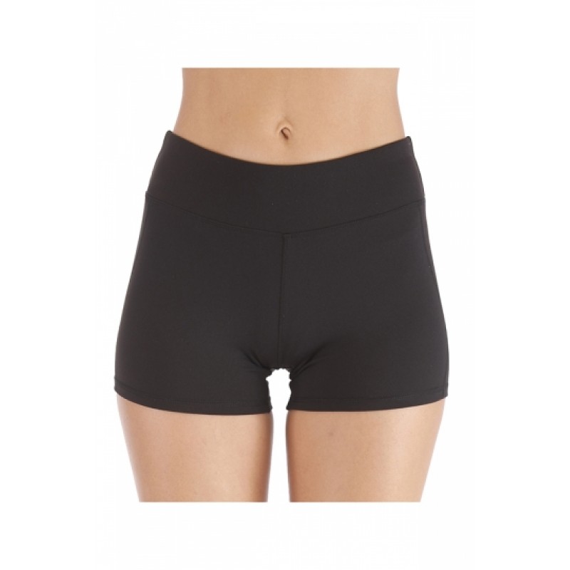 Elastic Bodycon Plain Running Workout Shorts Black