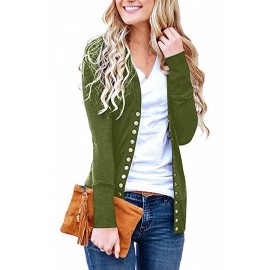 Cozy Long Sleeve Cardigan Sweater Green