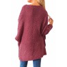 Loose Pocket Front Tunic Sweater Ruby
