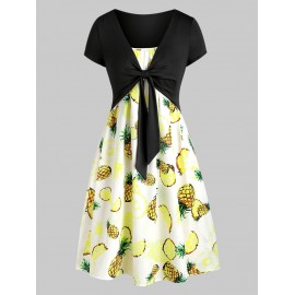 Cami Pineapple Dress with T-shirt - Multi-a Xl