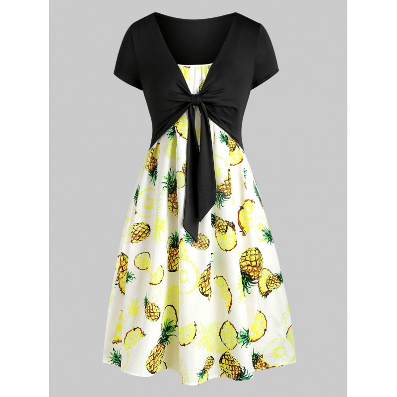 Cami Pineapple Dress with T-shirt - Multi-a Xl