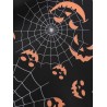 Halloween Pumpkin Face Bat Print Long Sleeve Dress -  S