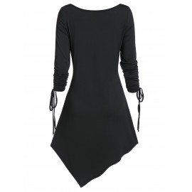 Skew Collar Asymmetrical Cut Out Halloween Dress - Black M