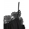 Lace Trim Loose Mini Cami Dress - Black S