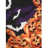 Halloween Pumpkin Bat Print Sleeveless Dress -  S