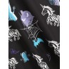Halloween Unicorn Spider Net Sleeveless Mini Dress -  S