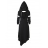 Cut Out Contrast Hoodie Dress - Black Xl