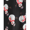 Christmas Snowman Print Mini Swing Dress - Black Xl