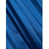 V Neck Satin Long Sleeves Pleated Dress - Blue S