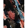 Flare Sleeve Floral Print Surplice Dress - Black M
