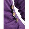 Long Sleeve Cowl Neck Tunic T-shirt - Purple Iris M