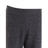 Elastic Striped Pleat Pants - Black L