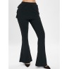 Layered Ruffle Skirt Pants - Black S