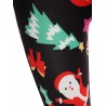 Christmas Santa Print Pencil Pants -  S