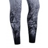 High Waist Tree Print Skinny Pants - Blue Gray M