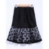 Chic Style Organza Splicing Polka Dot Print Ruffles Black Women's Skirt - Black M
