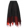 High Waist Lace Insert Handkerchief Skirt - Black L