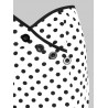 High Rise Polka Dot Midi Fishtail Skirt - White M
