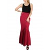 FRENCH BAZAAR High Waisted Long Pleated Skirt - Red Xs
