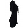 Apparel Lace-Up V Neck Short Sleeve Shirts & Tops Black Club Dresses