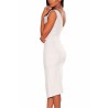 Apparel Plain Bodycon One Shoulder Evening Dress White