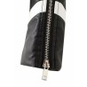 Womens Stylish Notch Lapel Striped Zipper Short Jacket Black