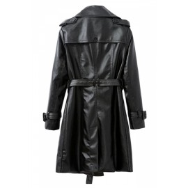 Black Cool Womens Long Sleeve Turndown Collar Jacket