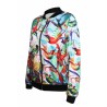 Multicolour Chic Womens Zipper Birds In Paradise Printed Jacket