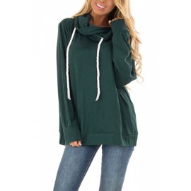 Oversized Hoodie Solid Color Green
