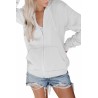 Zip Up Hoodie With Pocket White