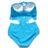 Retro High Waist Braided Fringe Top Swimwear Swimwear Plus Size Blue