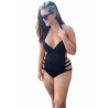 Apparel Strappy Side Cut Out Plus Size One Piece Swimsuit Black