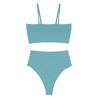 Apparel Bandeau High Waisted Swimwear Bottoms Set Two Piece Swimsuits Blue