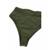 Womens Apparel Plain Bandeau Top&High Waist Bottom Swimwear Set Army Green