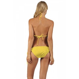 Womens Minions Printed Top & Side-Tie Bottom Swimwear Set Yellow