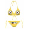Womens Minions Printed Top & Side-Tie Bottom Swimwear Set Yellow