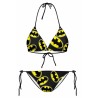 Womens Apparel Batman Printed Top&Side-Tie Bottom Swimwear Set Yellow