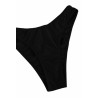 Womens Apparel Lace Up Bandage Swimwear Top&High Cut Bottom Black