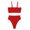 Apparel Bandeau High Waisted Swimwear Bottoms Set Two Piece Swimsuits Red